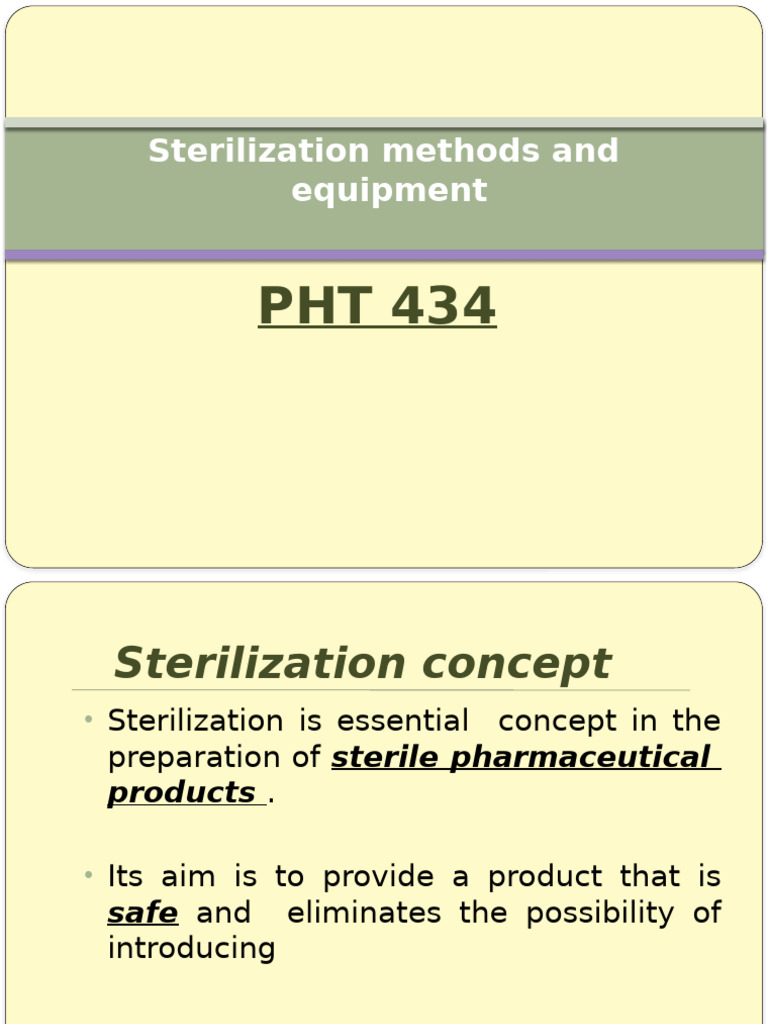 Sterilization Methods and Equipment Overview | PDF | Sterilization ...