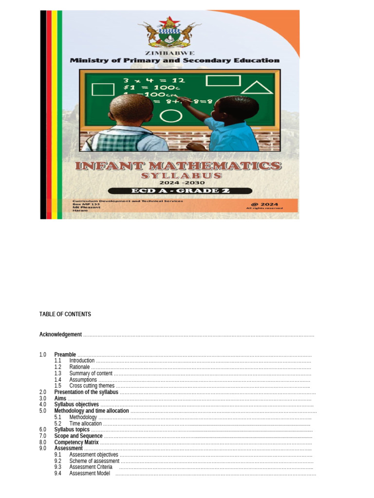 Ecd to grade 2 mathematics syllabus pdf learning shape