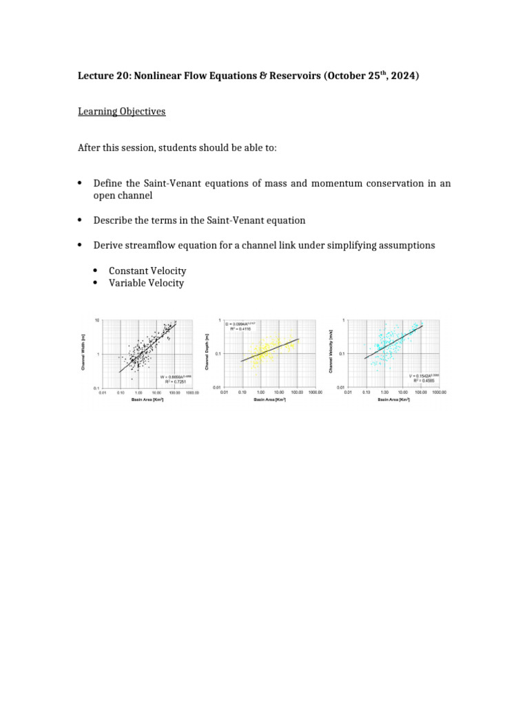 Hydraulic Geometry in River Systems | PDF | River | Earth Sciences
