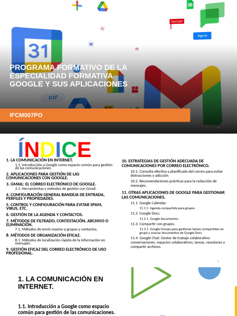 08copia de Google-y-Sus-Aplicaciones | PDF | Chat en linea | Gmail