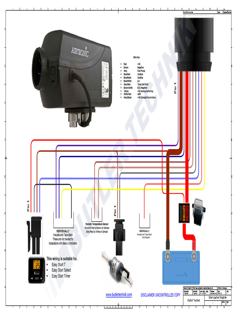 Eberspacher Espar Airtronic s2 d2l Wiring Diagram | PDF | Electricity