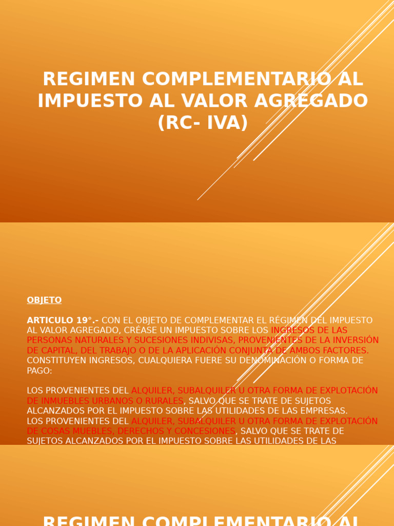 RC Iva | PDF | Impuestos | Impuesto al valor agregado