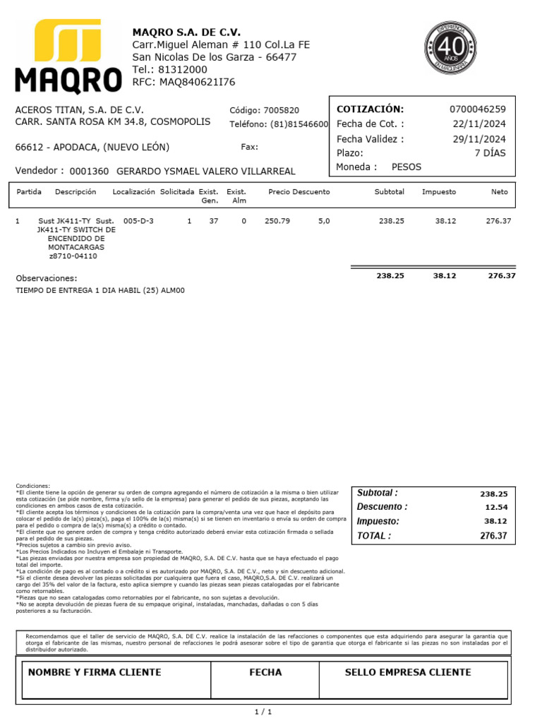 Aceros Titan 46259 Switch | PDF | Economias | Business