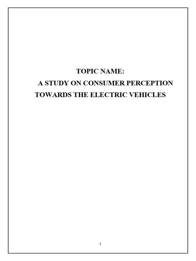 Consumer Perception of Electric Vehicles | PDF | Electric Vehicle ...