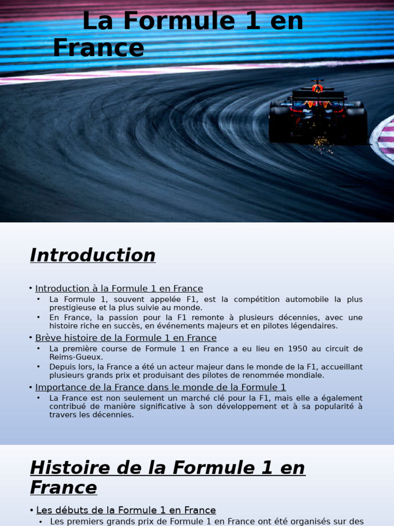Histoire et impact de la F1 en France | PDF | Formule 1 | Fédération ...