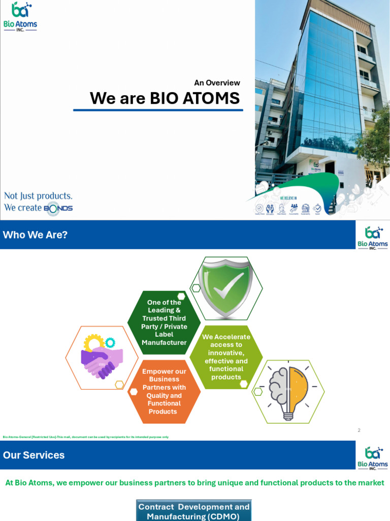 Bio Atoms: Your Partner in Manufacturing | PDF