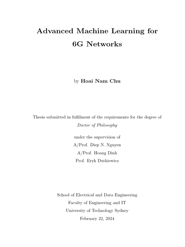 Advanced ML Techniques for 6G Networks | PDF | Orthogonal Frequency ...
