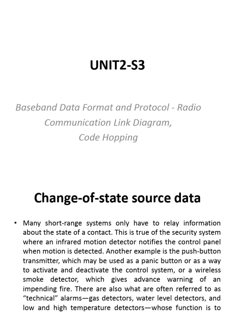 Unit2-S3-Baseband Data Format and Protocol and Code Hopping | PDF ...