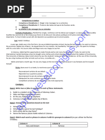 EPREUVE DU 1ER DEVOIR DU 1ER SEMESTRE ANGLAIS  5ÈME  2024-2025  COLLÈGE D'ENSEIGNEMENT GÉNÉRAL