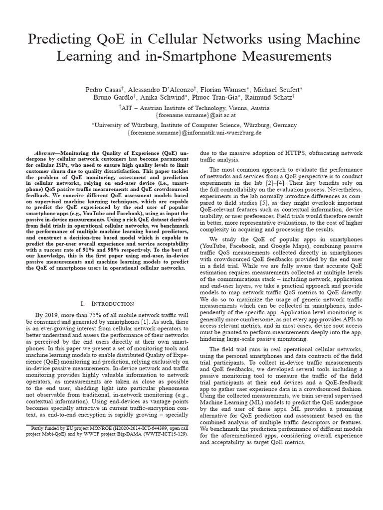 Optimizing QoE in Cellular Networks | PDF