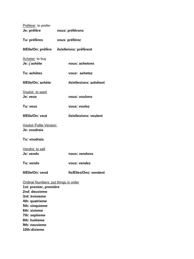Notes de français essentielles | PDF