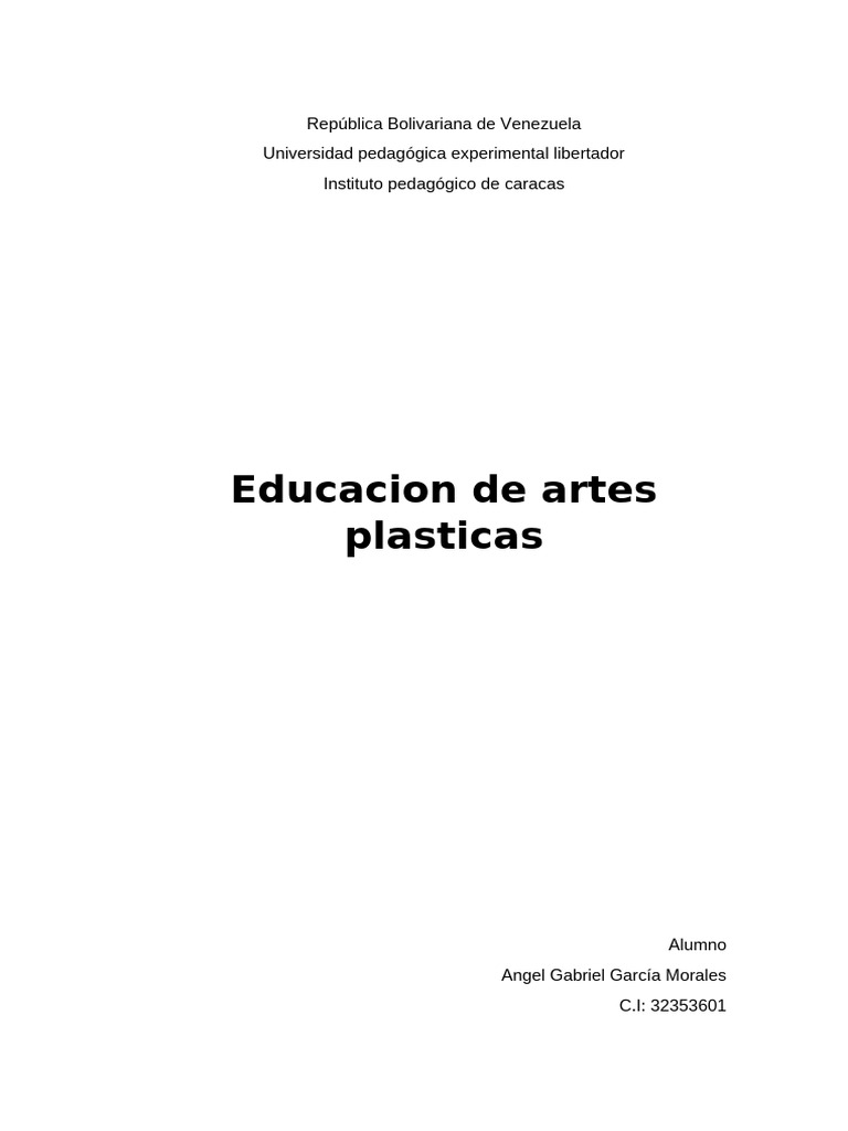 Educacion de Artes Plasticas | PDF | Pedagogía | Educación en artes ...