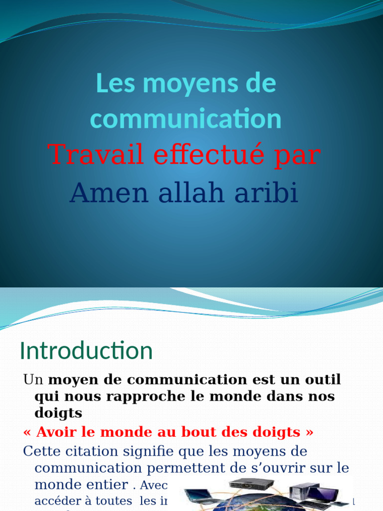 Les moyens de communication modernes | PDF