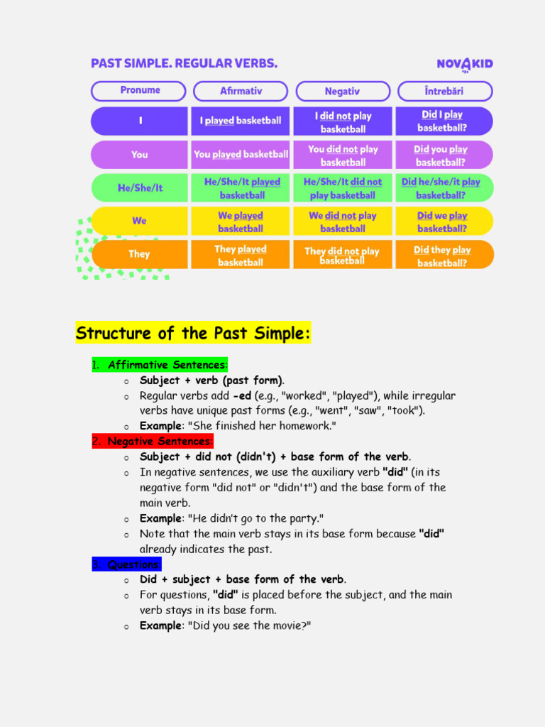 past_simple _tense | PDF | Grammatical Tense | Verb