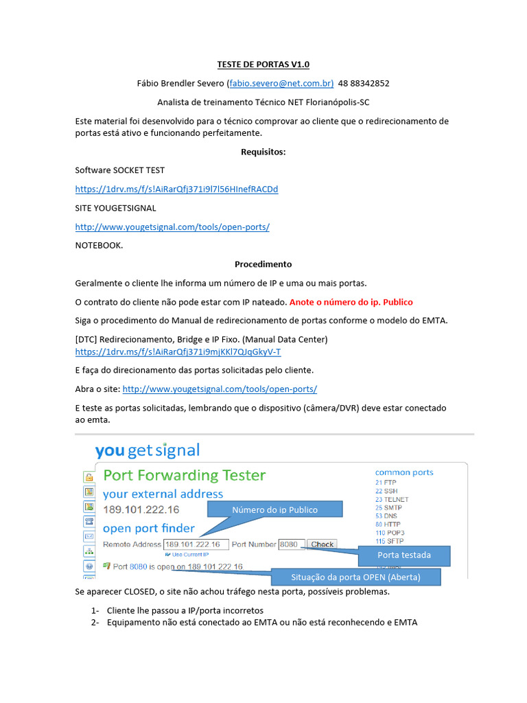 Teste de portas socket test pdf endere o de ip porta rede de