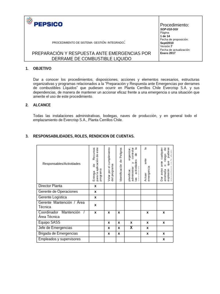 Protocolo de Emergencias por Derrame de Combustible | PDF | Residuos ...