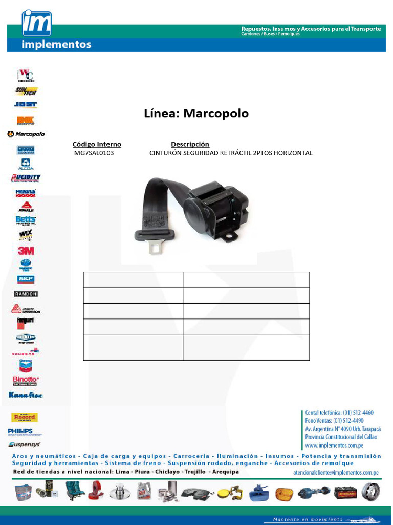 Cinturón Seguridad Marcopolo G3 | PDF