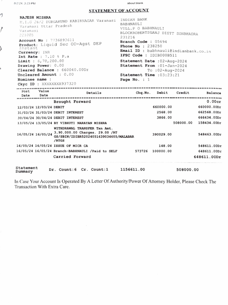 Adobe Scan 02 Aug 2024 | PDF | Debits And Credits | Financial Services