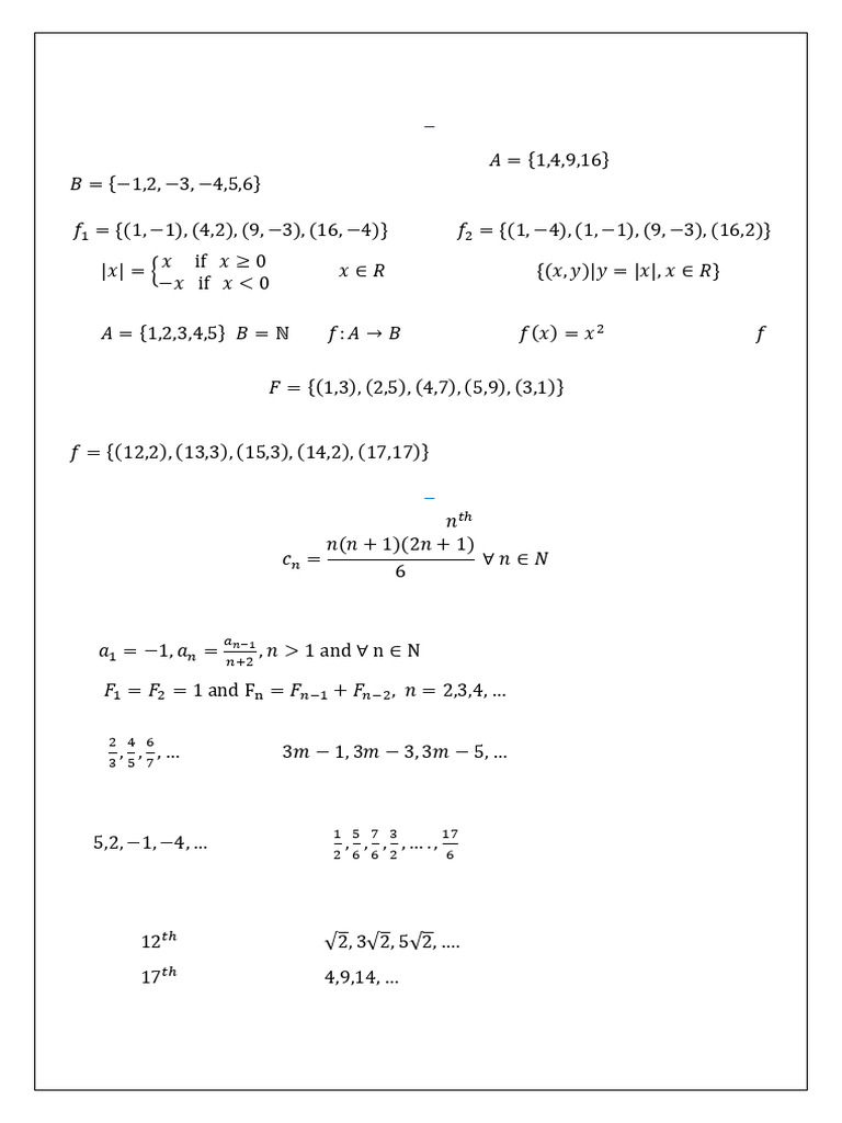 Functions and Sequences Practice Questions | PDF | Line (Geometry) | Sphere