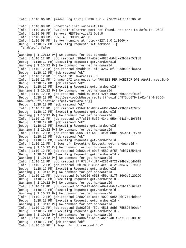 Medal App Initialization Log 2024 | PDF | Computing | Computer Hardware
