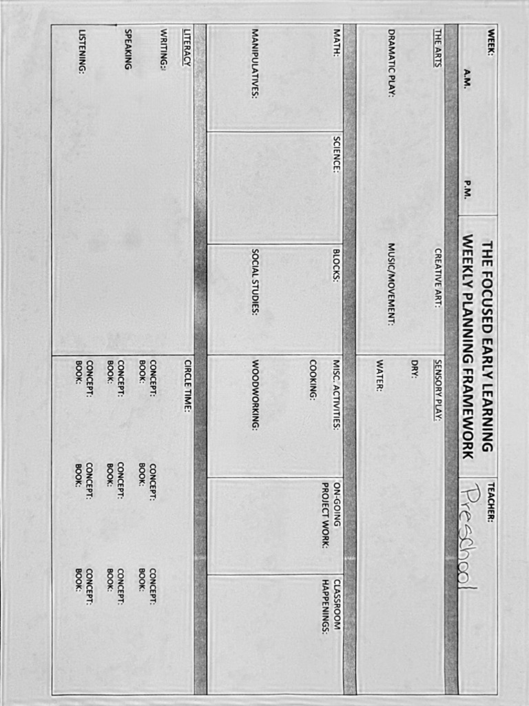 Weekly planning framework pdf