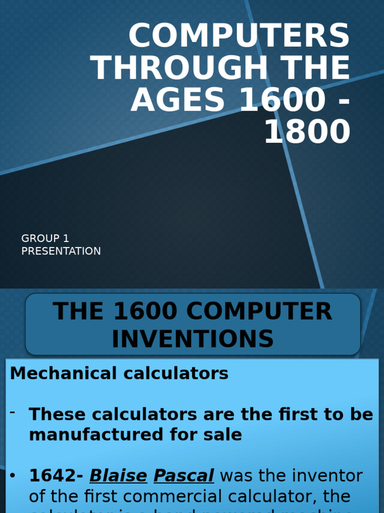 Evolution of Computers: 1600-1800 | PDF