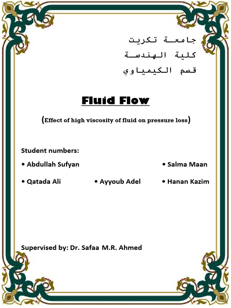 High Viscosity Effects on Flow Loss | PDF | Fluid Dynamics | Reynolds ...