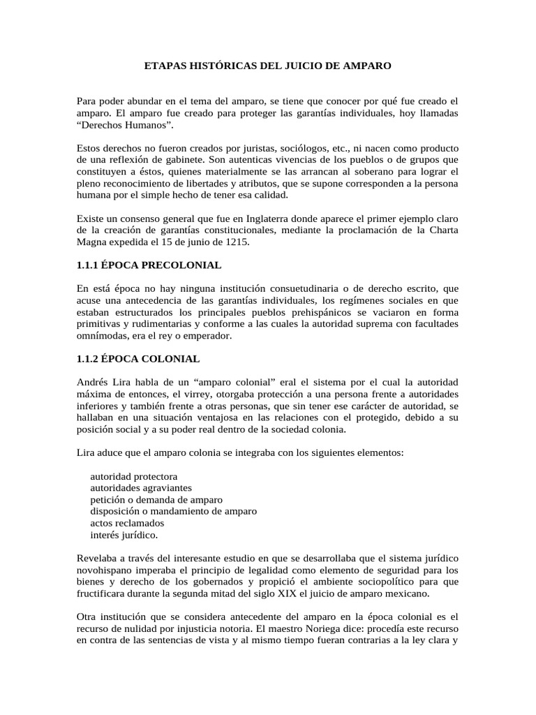 Historia del Juicio de Amparo en México | PDF | Constitución | México
