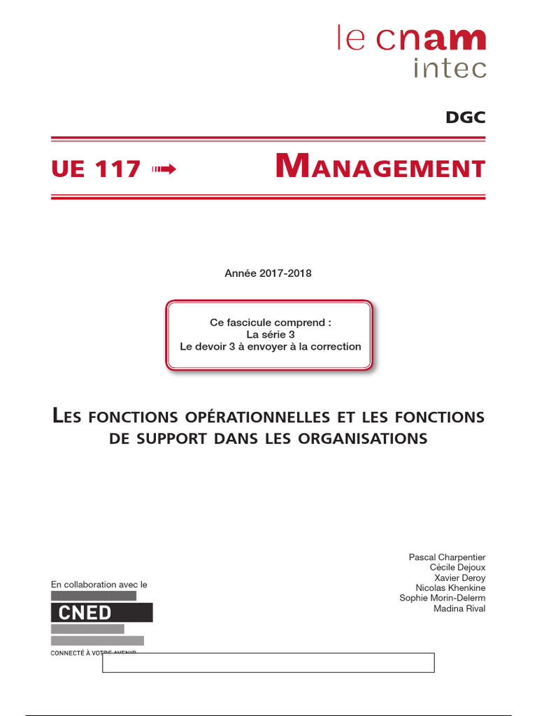 Fonctions opérationnelles et support | PDF | Gestion des ressources ...
