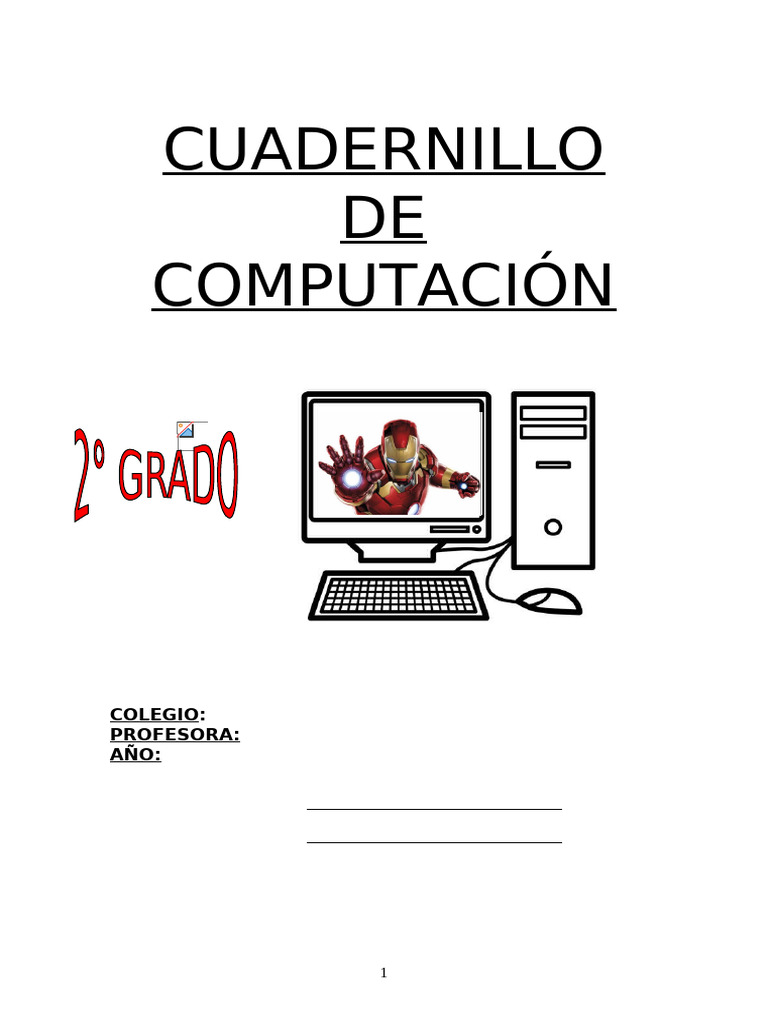 Cuadernillo de Segundo Grado Informatica | PDF | Microsoft Excel ...