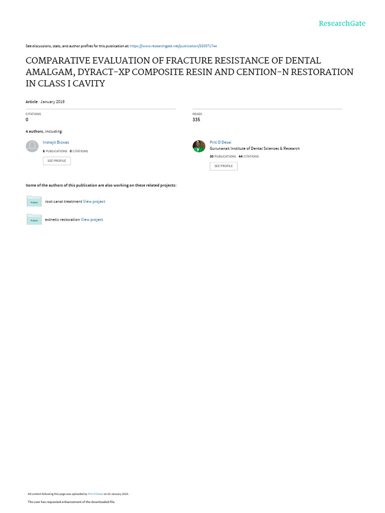 Comparative Evaluation of Fracture Resistance of Dental | PDF | Dental ...