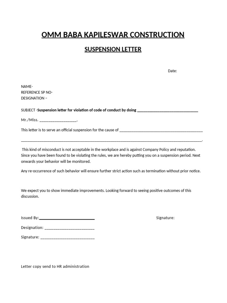 Suspension Letter | PDF