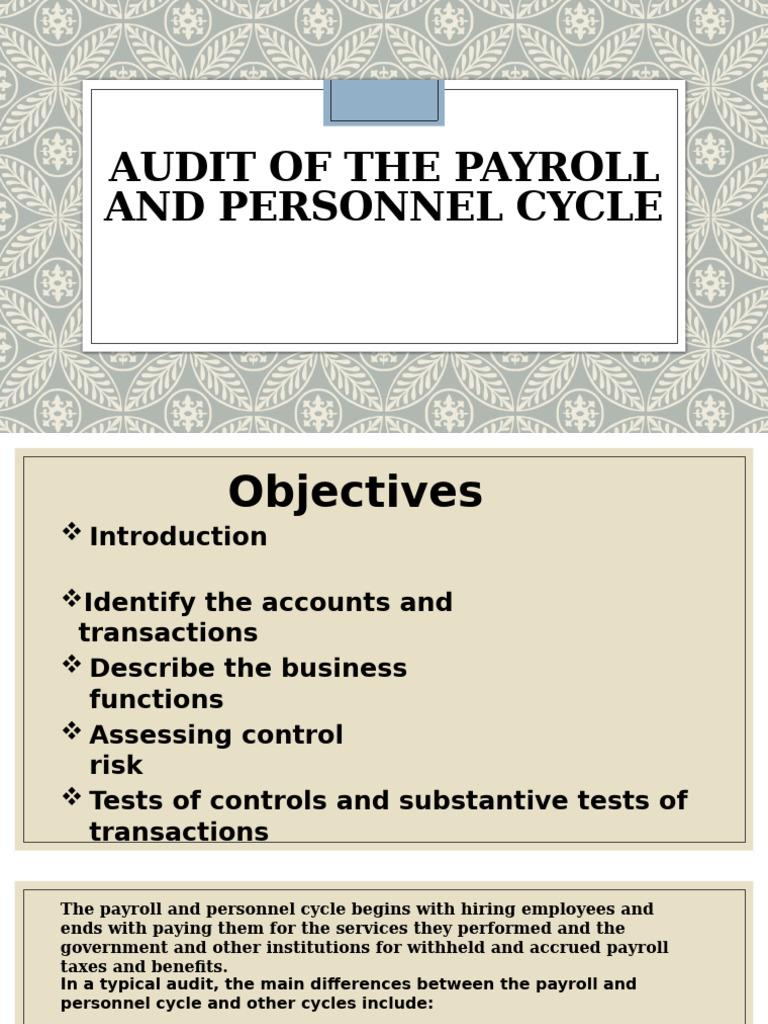Audit of the Payroll and Personnel Cycle | PDF | Payroll | Payroll Tax
