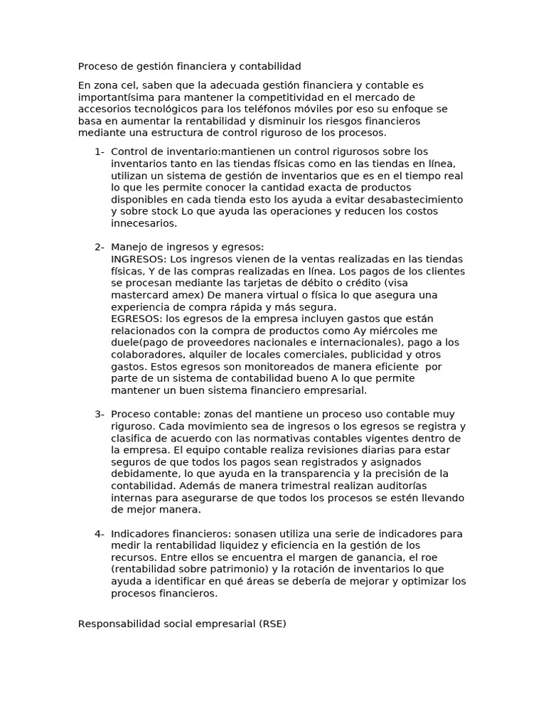 Proceso de Gestión Financiera y Contabilidad | PDF | Contabilidad ...