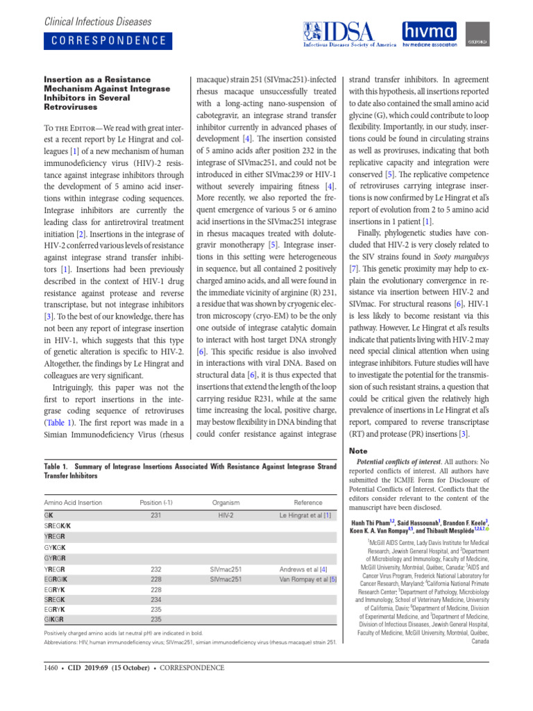 mechanism resistance | PDF | Hiv | Management Of Hiv/Aids
