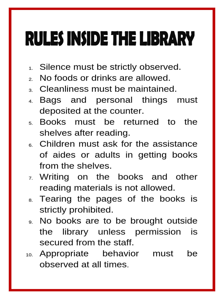 Library Rules for Visitors | PDF