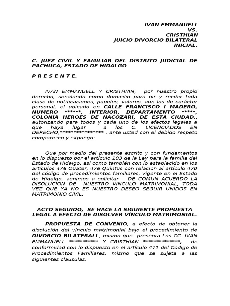 Divorcio Bilateral: Ivan vs. Cristhian | PDF | Divorcio | Matrimonio