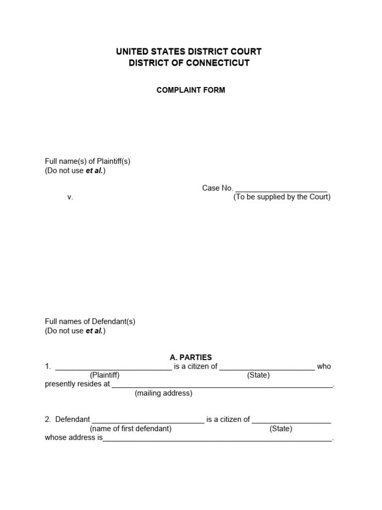 Pro Se - 8complaint-Gen-Rev 9-09 - NEW | PDF | Cause Of Action | Justice