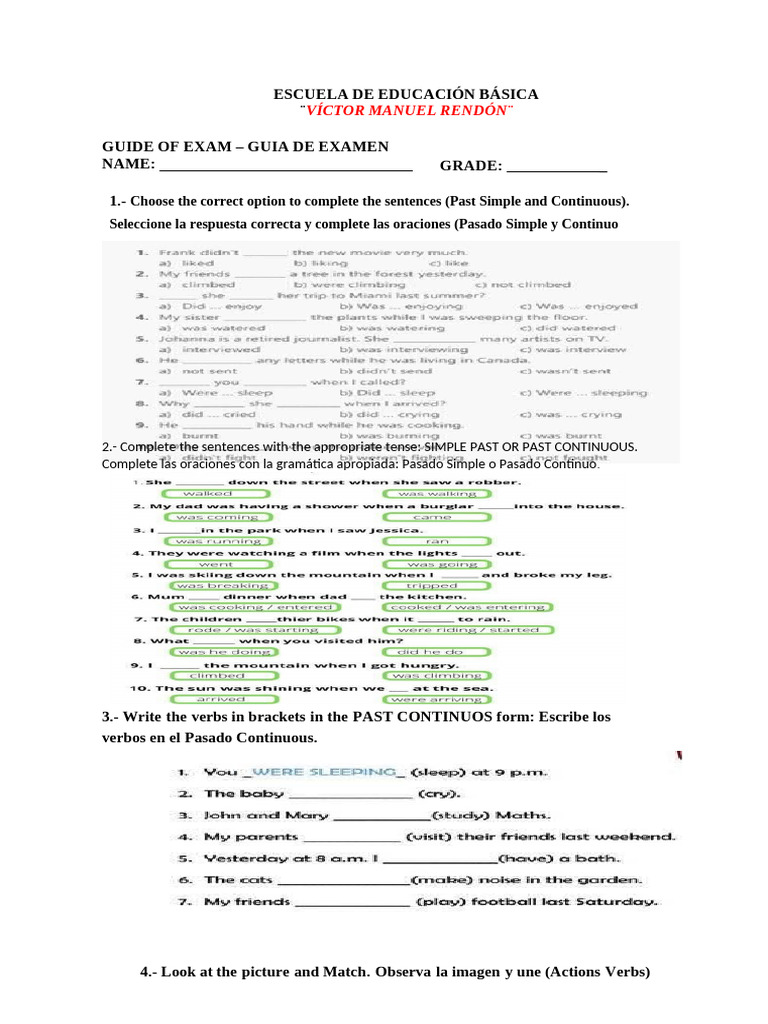 Examen de Ingles | PDF