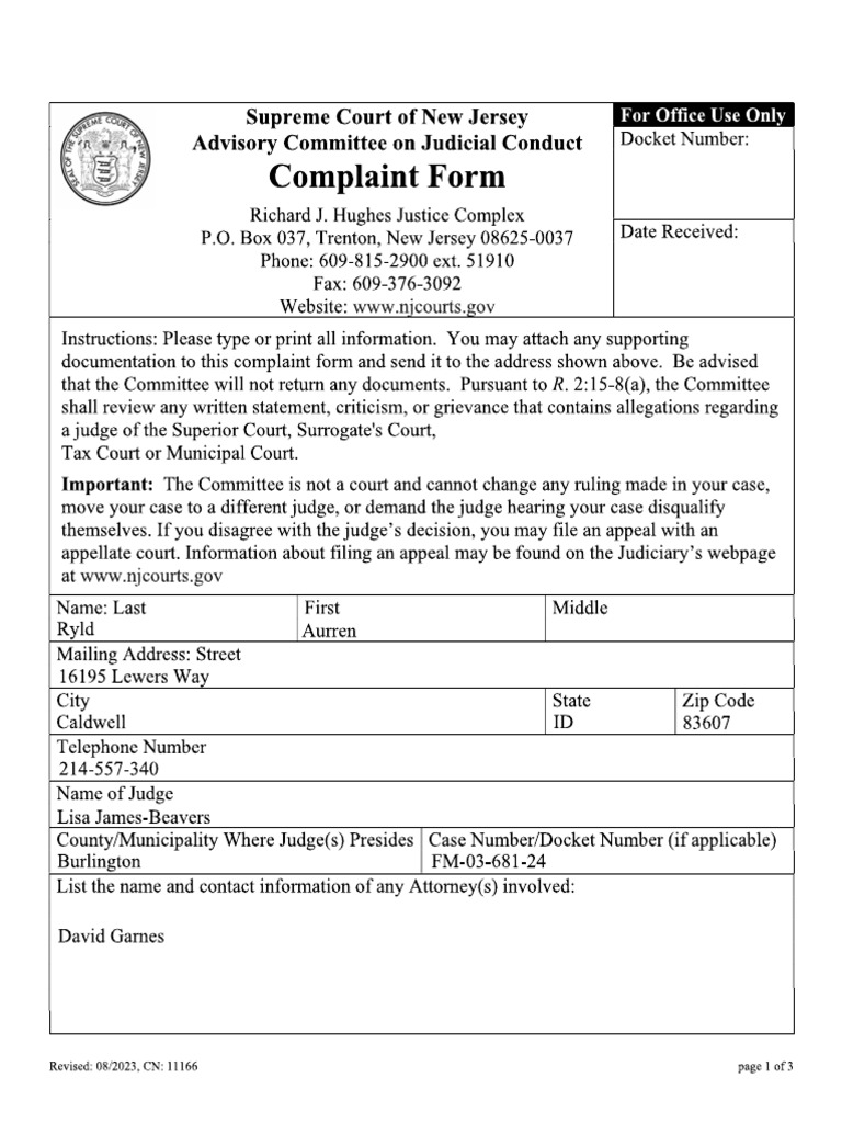Judicial Complaint | PDF