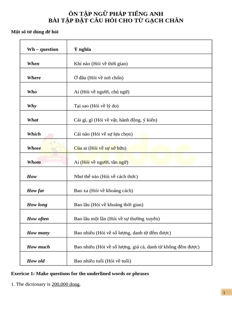 Bai tap tieng anh dat cau hoi cho tu gach chan pdf