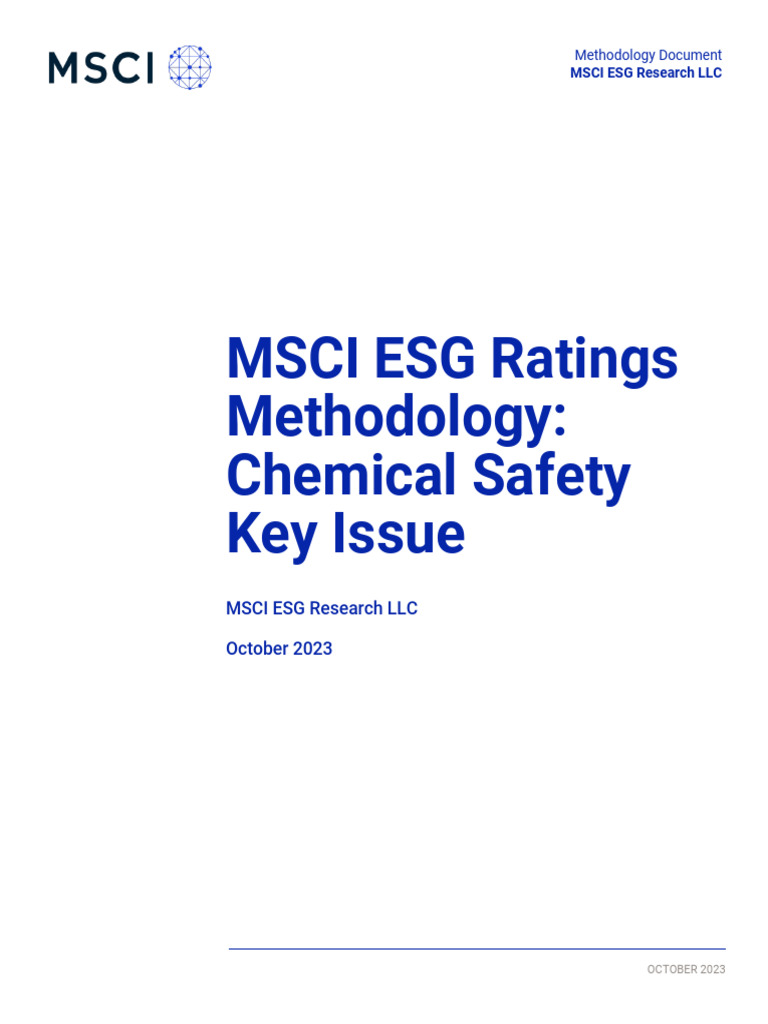 MSCI ESG Ratings: Chemical Safety Focus | PDF | Msci