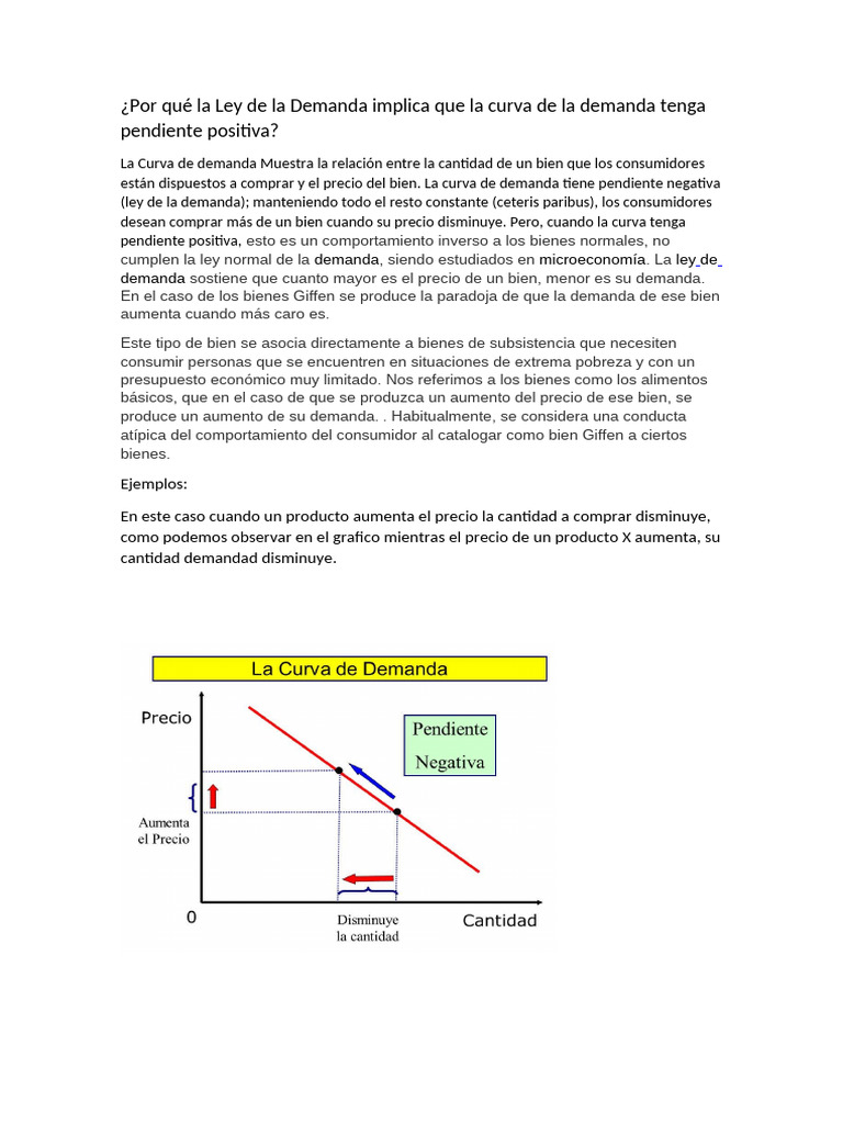 Ley de Demanda | PDF | Oferta y demanda | Curva de demanda