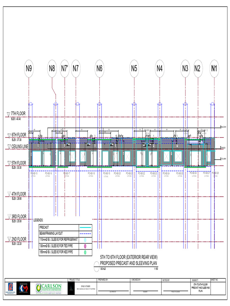 Precast and Sleeving Plan for Sync N Tower | PDF