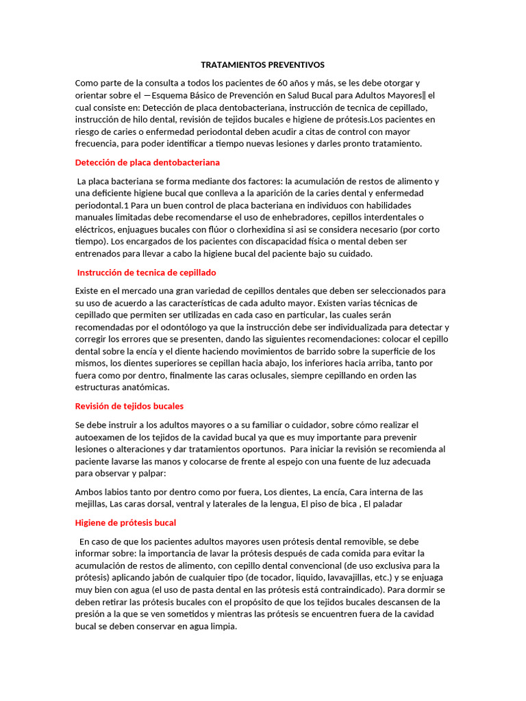 Salud Bucal para Adultos Mayores | PDF | Higiene oral | Ramas de ...