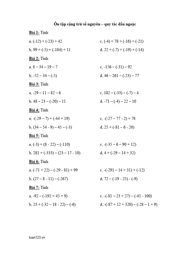 On Tap Cong Tru So Nguyen | PDF