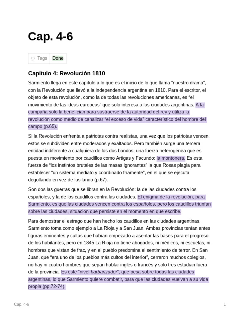 Facundo Cap. 4-6 | PDF