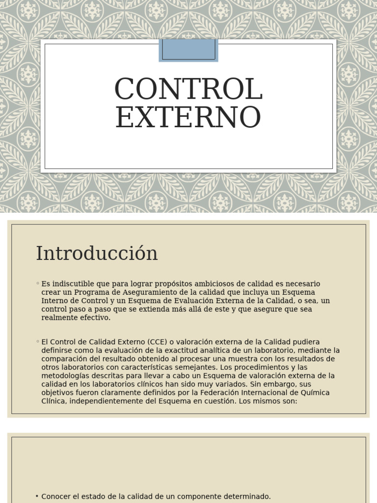 Control Externo de Calidad en Laboratorios | PDF | Laboratorios ...