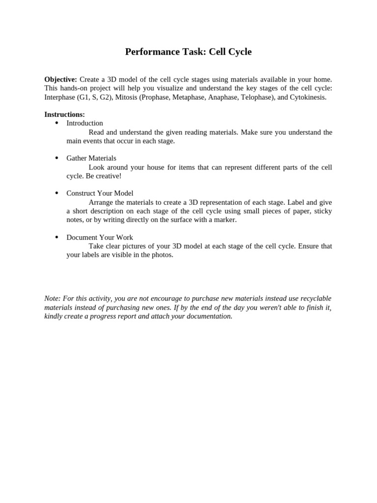PT - Cell Cycle | PDF