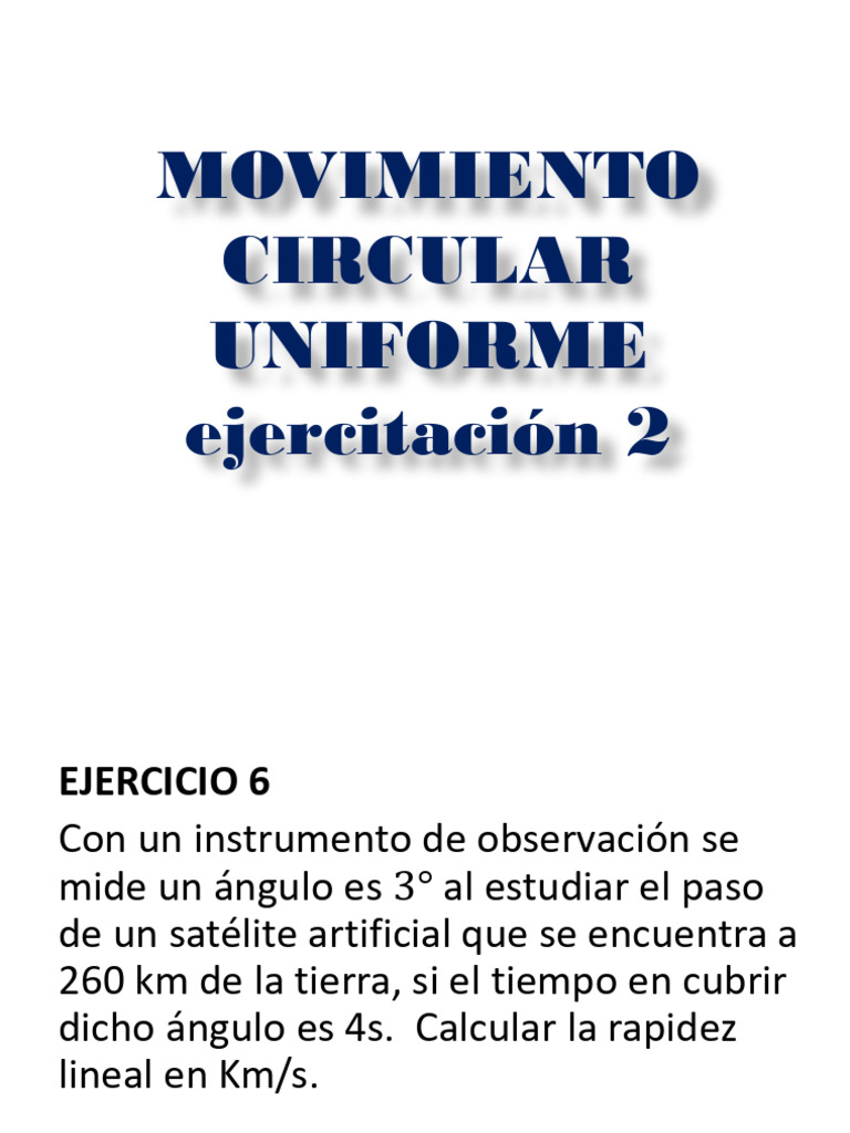 MOVIMIENTO CIRCULAR UNIFORME. - Ejercitación2 Cadetes | PDF | Rotación ...